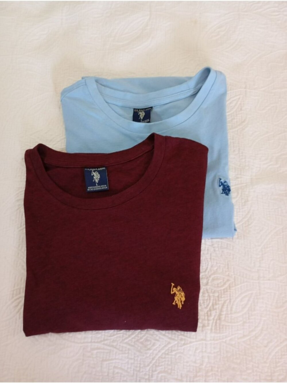 U.S. Polo Assn. Pack 2 T-Shirt Size Large 100% Cotton Classic Embroidered Logo